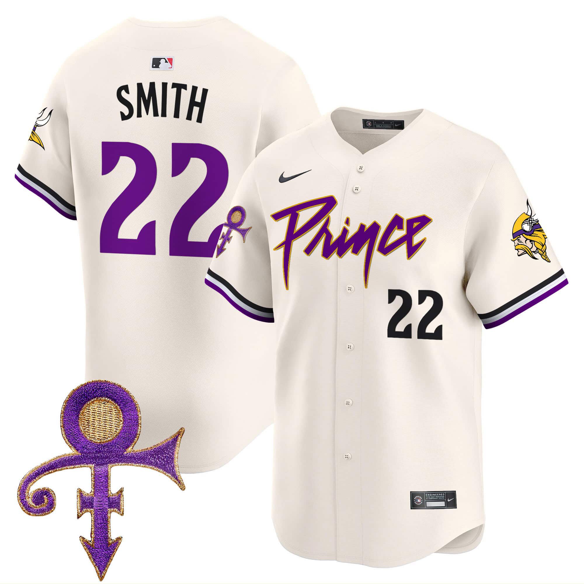 Men Minnesota Vikings #22 Smith Cream 2024 Nike Prince Patch Vapor Premier Limited NFL Jersey->indianapolis colts->NFL Jersey